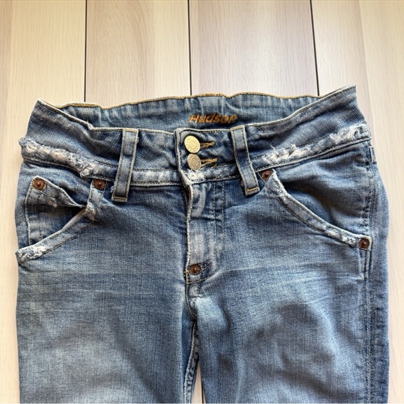 HUDSON Women’s Vintage Y2K Distressed Flare Jeans - Size 25 - Picture 2 of 13